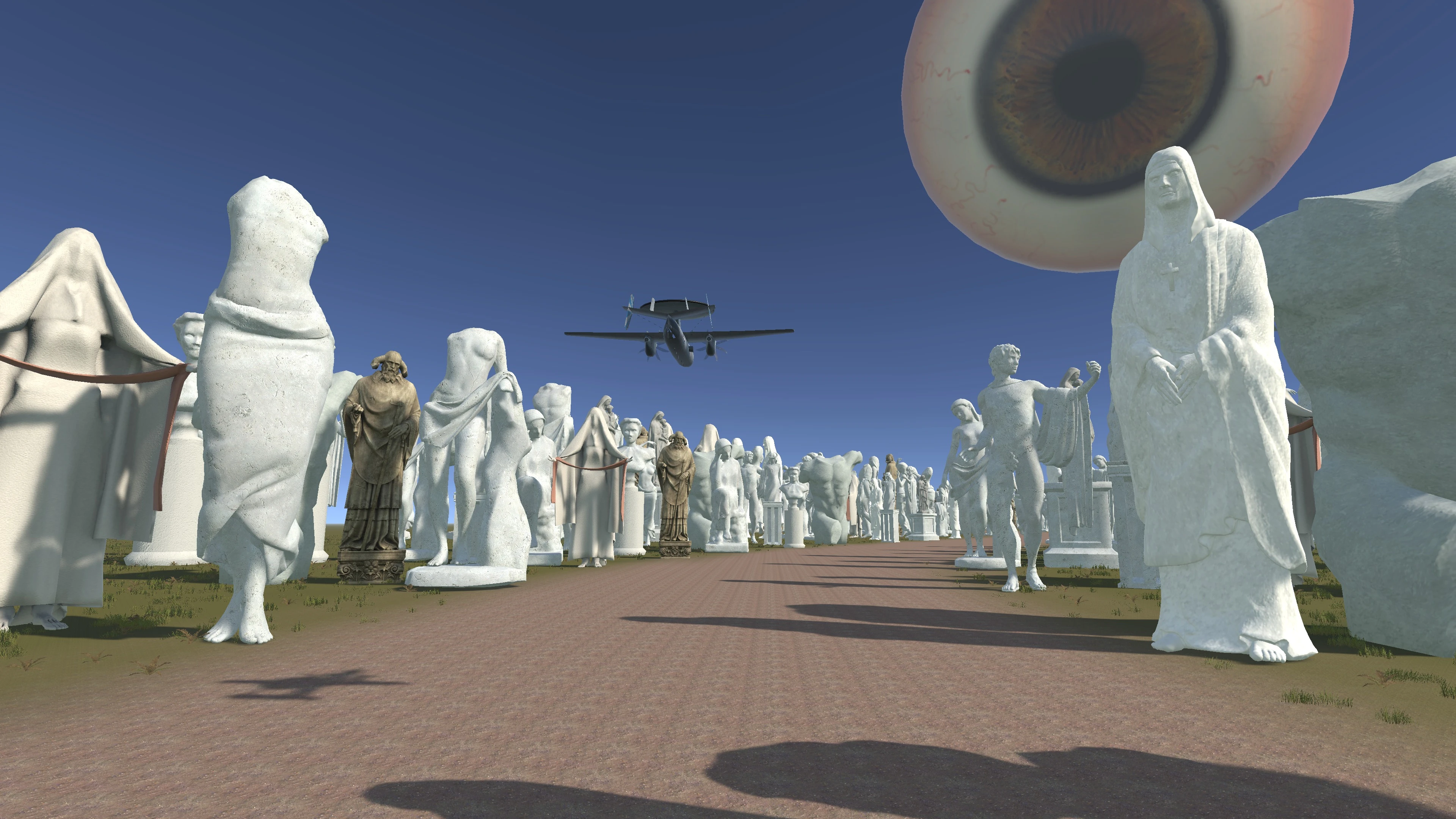 The corridor of giant statues