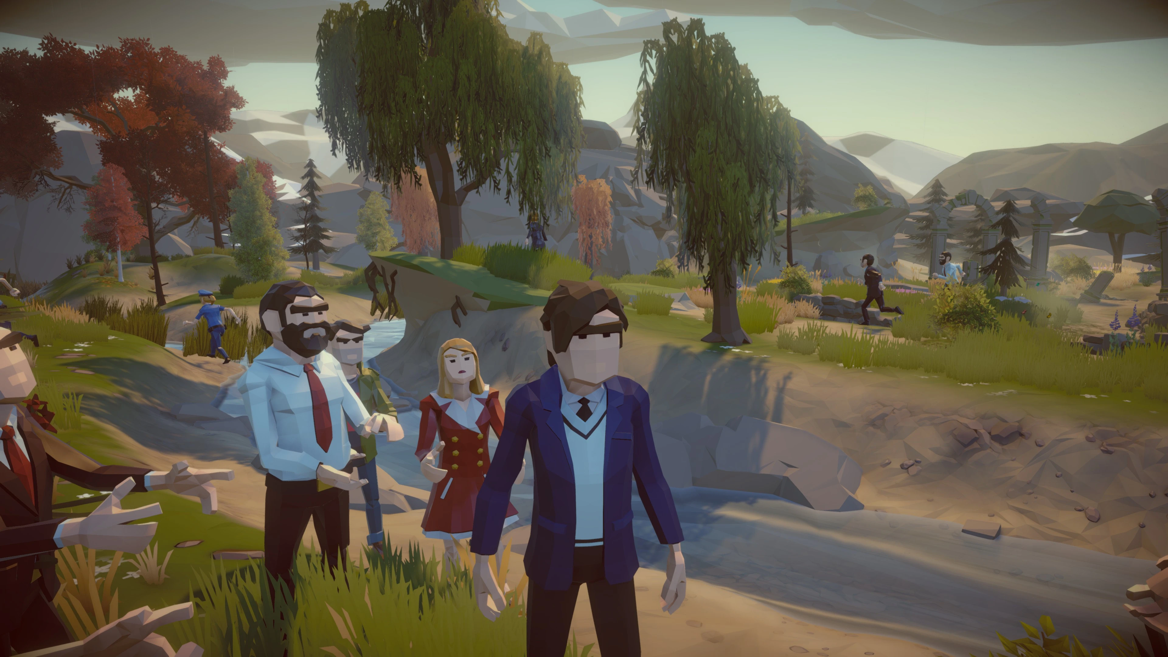 A group selfie taken in photo mode, out in nature