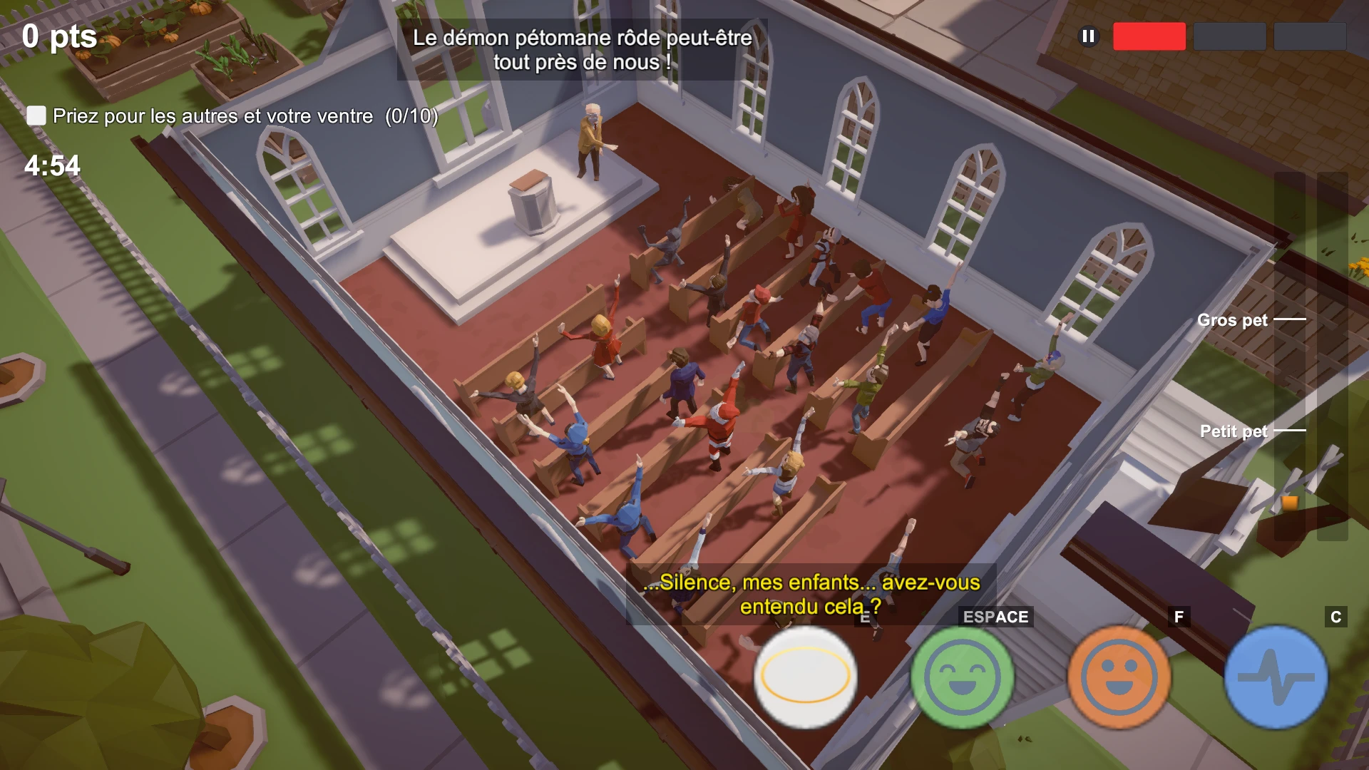 The church during the sermon